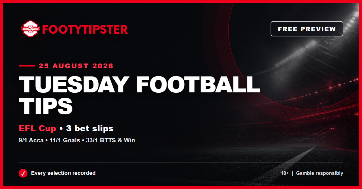 Tuesday EFL Cup football tips free preview from FootyTipster