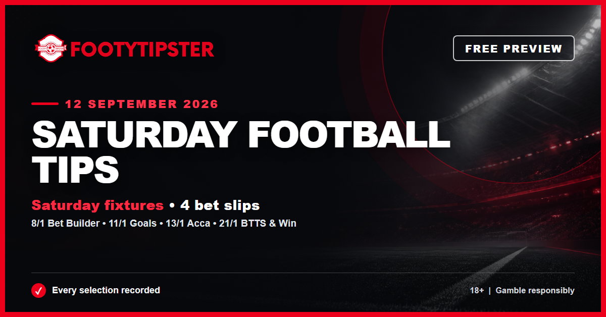 Saturday Football Tips – 12 September 2026 free preview card