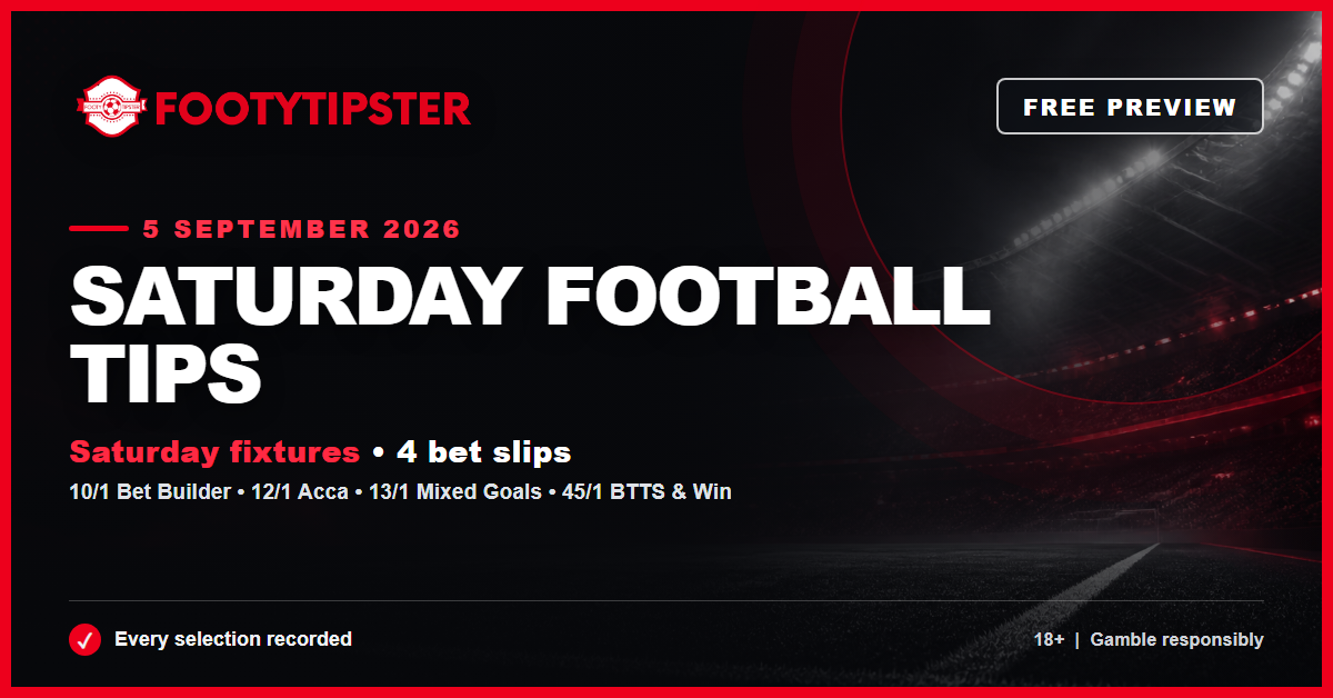 Saturday Football Tips – 5 September 2026 free preview card