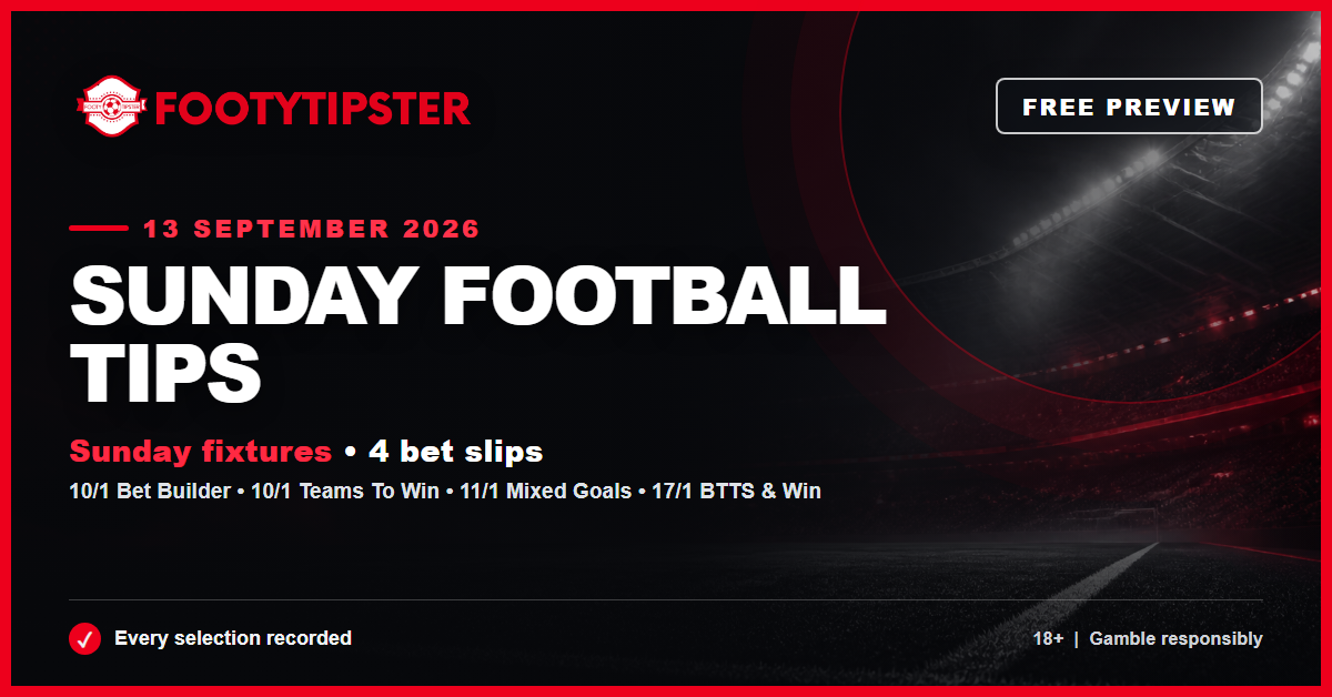 Sunday Football Tips – 13 September 2026 free preview card