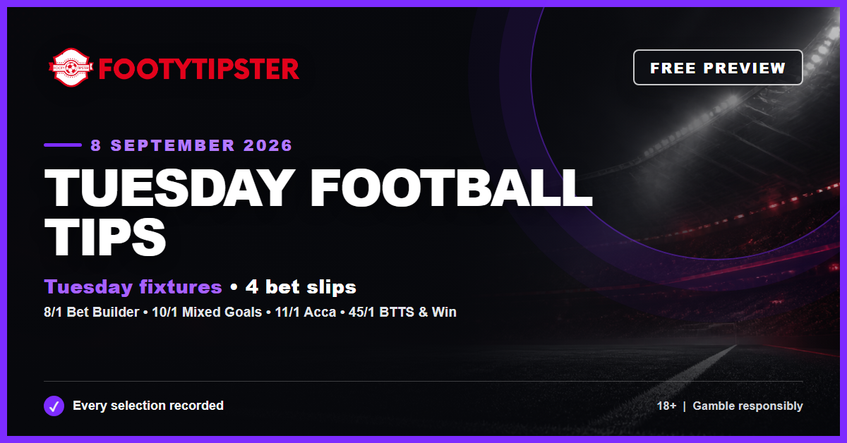 Tuesday Football Tips – 8 September 2026 free preview card