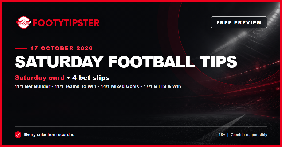 Saturday Football Tips – 17 October 2026 free preview